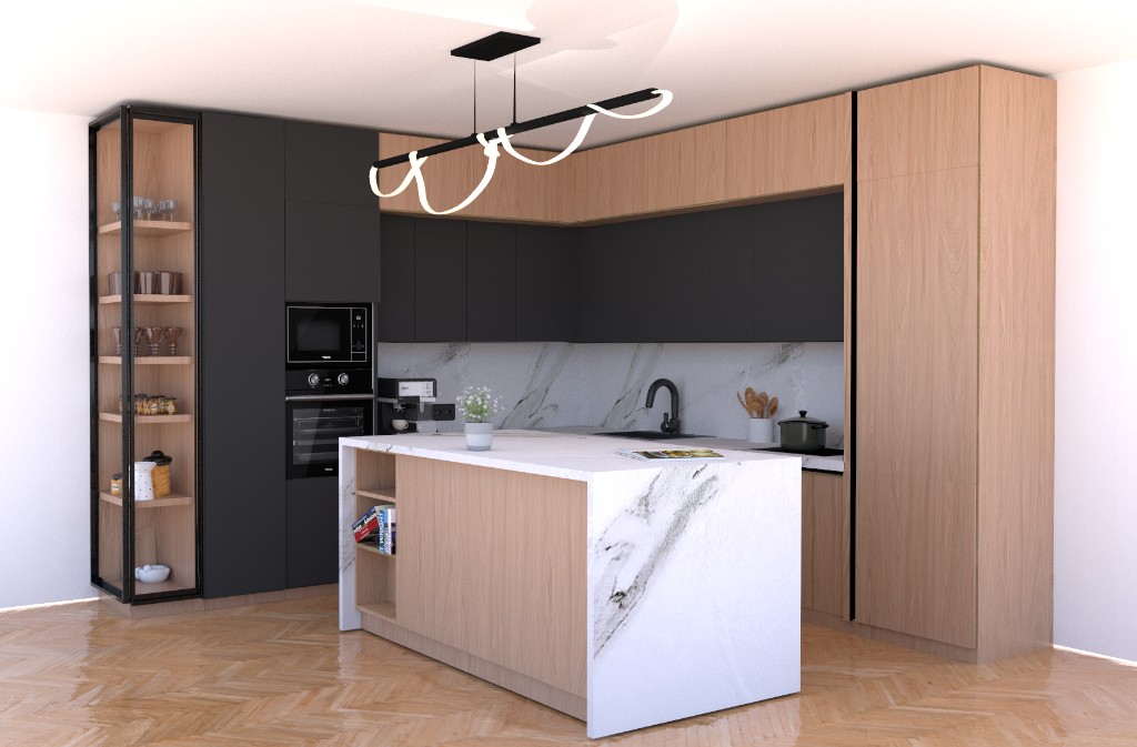 Проект „Елегантност в сиво и дъб" — снимка 2