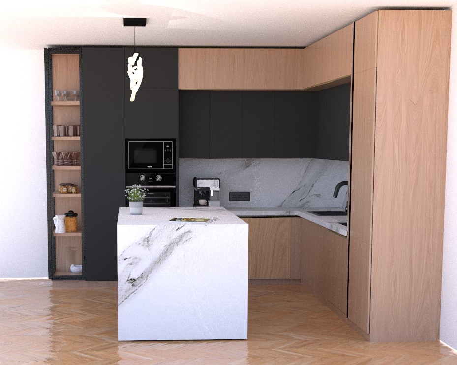 Проект „Елегантност в сиво и дъб" — снимка 3